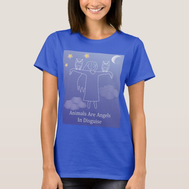 Fuzzy Express® Angel Owl Blue T-Shirt (Front)