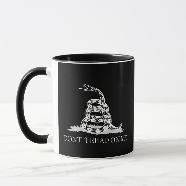 Fuzzy Express® Classic Gadsden Flag Black-Black Mug (Left)