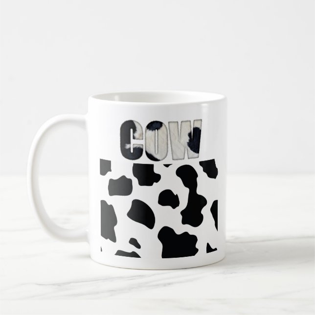 Fuzzy Express® Cow Animal Print Coffee Mug (Left)