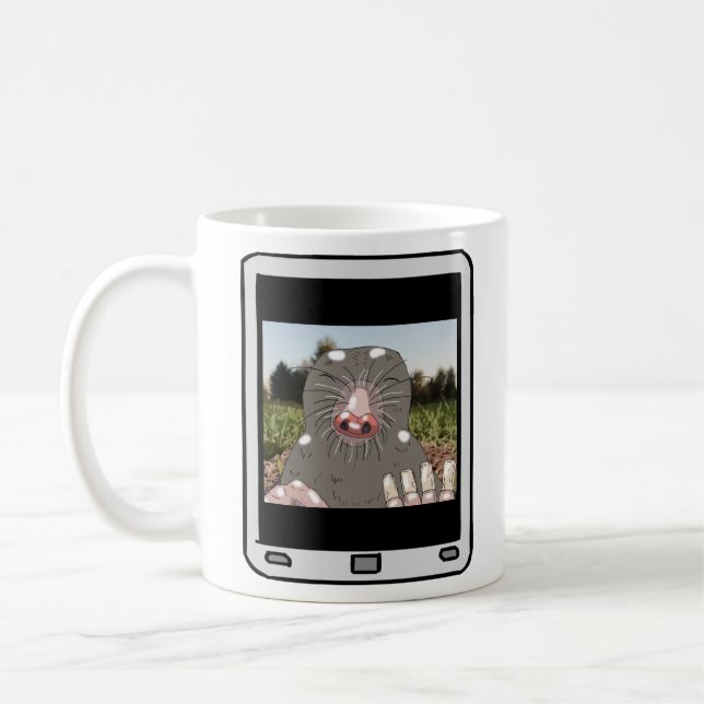 Fuzzy Express® Mole Selfie Mug (Gauche)