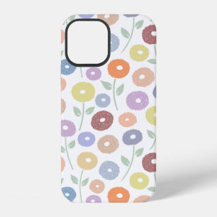 Fuzzy Flower Rpt Pattern Pastels on White iPhone 12 Case