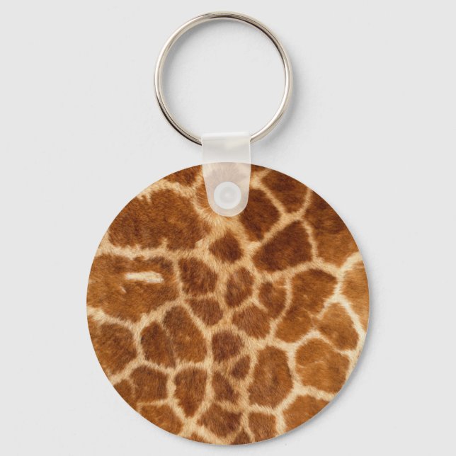 Fuzzy Giraffe Fur Pattern Keychain (Front)