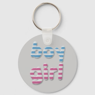 fuzzy girl & boy keychain