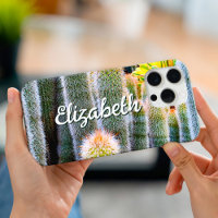 Fuzzy Green Cactus Succulent Photo Custom Name