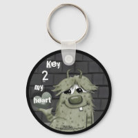 Fuzzy Green Monster with Heart