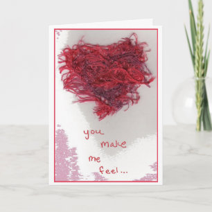 Fuzzy Heart - Valentine's Day Yarn Greeting Holiday Card