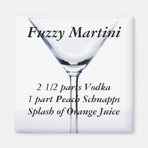 Fuzzy Martini Recipe Magnet