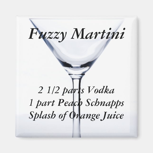 Fuzzy Martini Recipe Magnet (Front)