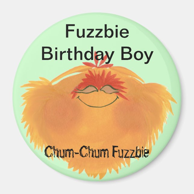Fuzzy Monster Cartoon Character Magnet (Front)