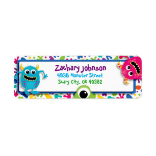 Fuzzy Monsters Return Address Label