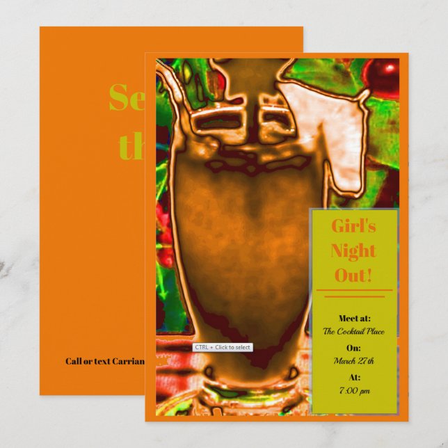 Fuzzy Navel Invitation (Front/Back)