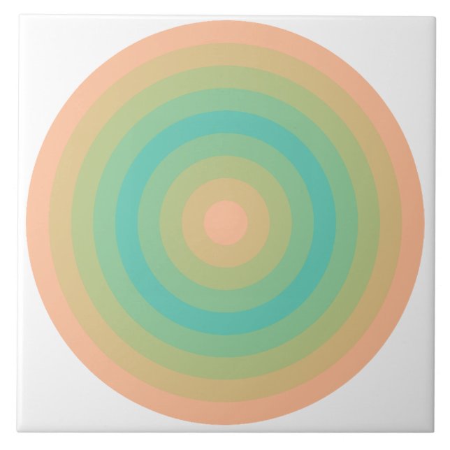 Fuzzy Peach Bermuda Circles Ceramic Tile  (Front)