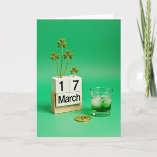 Fuzzy Shamrock Glitter Texture Card