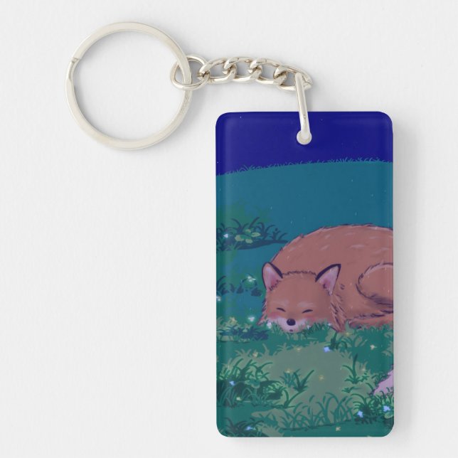 Fuzzy the Sleepy Fox Acrylic keychain  (Devant)