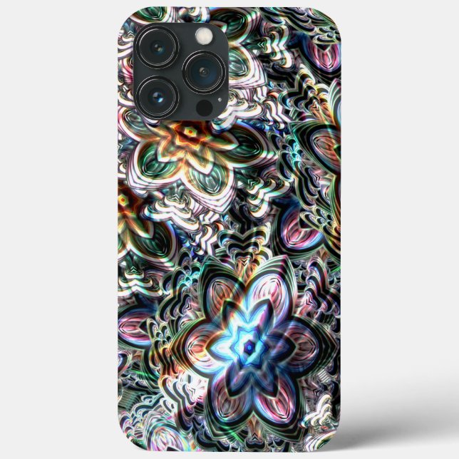 Fuzzy virtual flowery in coloured gradient strokes Case-Mate iPhone case (Back)