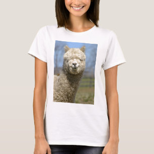 Fuzzy White Alpaca Face T-Shirt