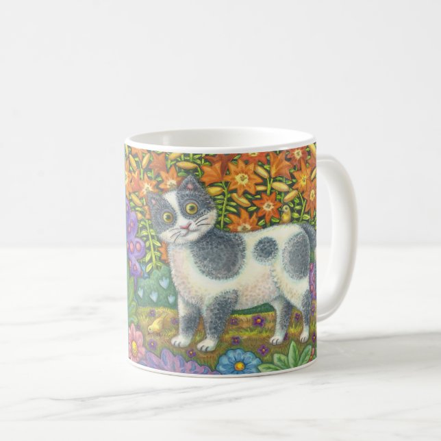 Fuzzy Wuzzy Kitten FOLK ART CAT MUG *Customize (Front Right)