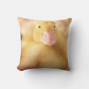 Fuzzy Yellow Duck Easter Baby Duckling Throw Pillow