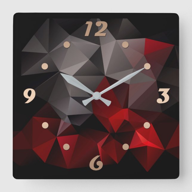 FuzzyFoxArt 3 Square Wall Clock (Front)
