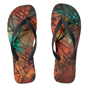 FuzzyFoxArt , polygon Flip Flops