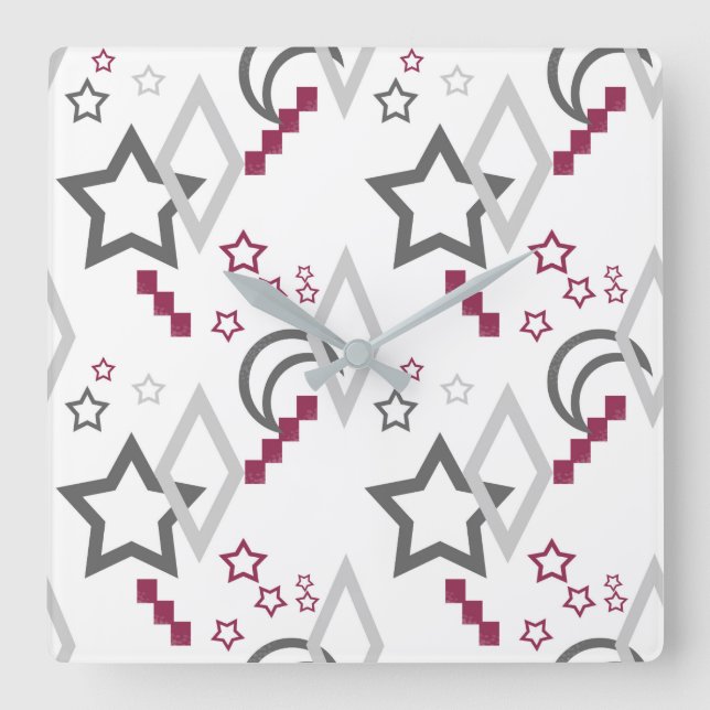 FuzzyFoxArt Square Wall Clock (Front)