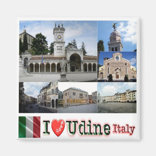 FVG021 UDINE, I Love, Mosaic, Italy, Fridge Magnet