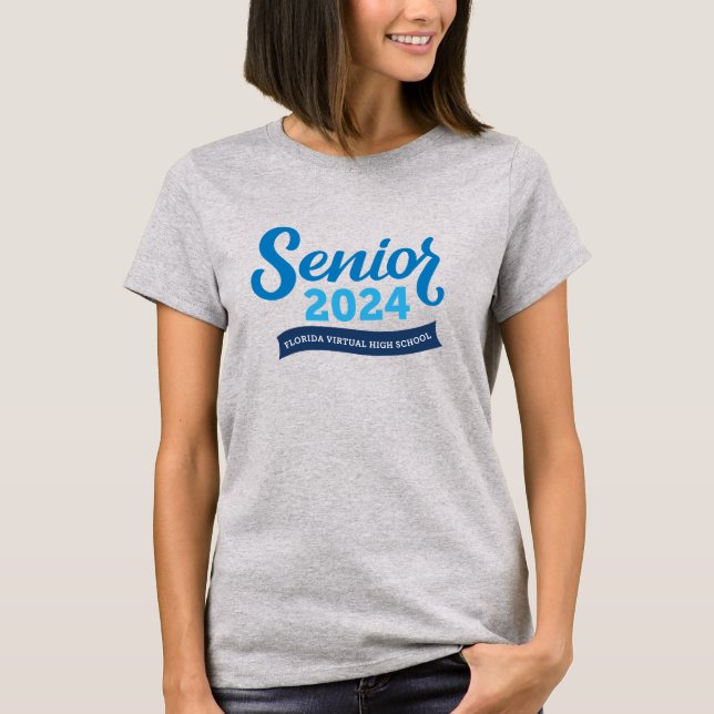 FVHS Senior 2024 T-Shirt (Femmes, Gris) (Devant)