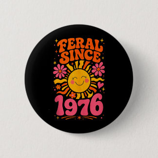 Fvibesl Since 1976 Retro Sun - Funny 50th Birthday 2 Inch Round Button