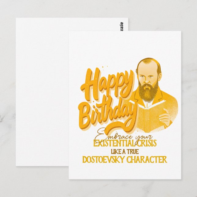 Fyodor Dostoevsky - Geometric elegant style Postcard (Front/Back)