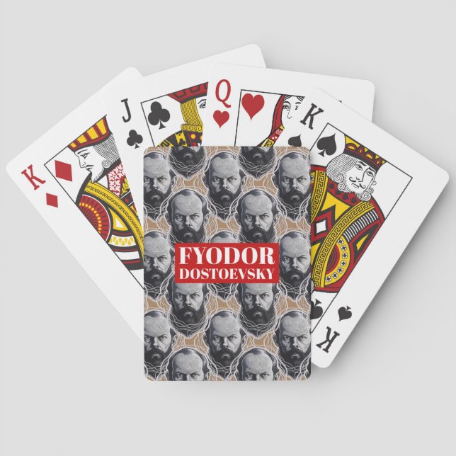 Fyodor Dostoevsky Portrait dad gift  Playing Cards (Back)