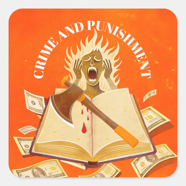 Fyodor Dostoevsky, Quote Crime and Punishment  Square Sticker (Front)