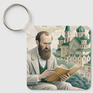 Fyodor Dostoyevsky quote, THE IDIOT  Keychain
