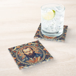 Fyodor Dostoyevsky - Russian Literature Glass Coaster