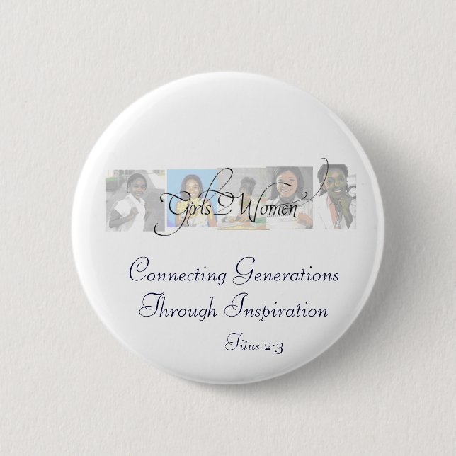 g2wlogo, Connecting Generations Through Inspira... 2 Inch Round Button (Front)