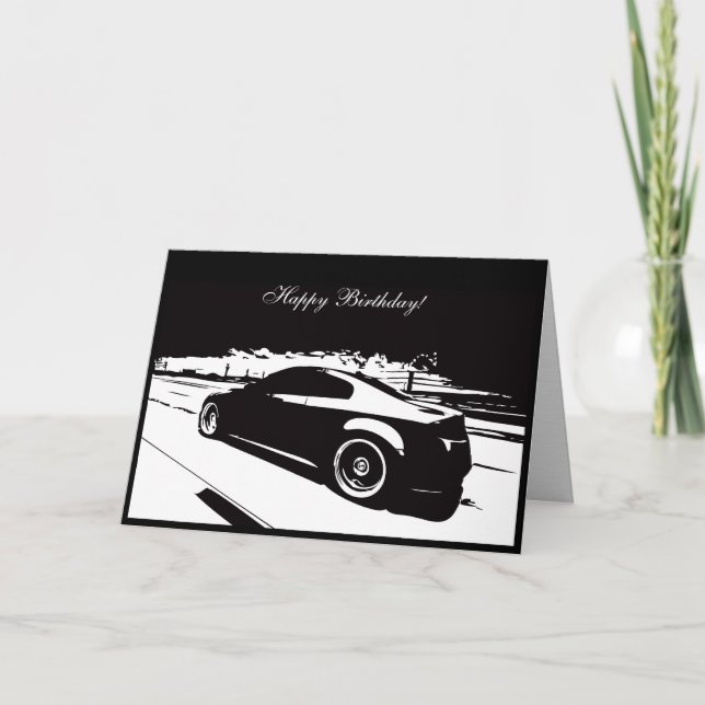 G35 Coupe de voiture thème carte d'anniversaire (Devant)