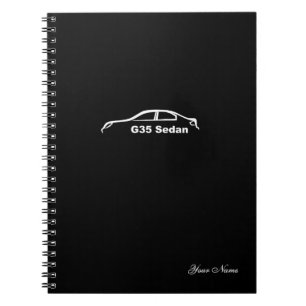 G35 Sedan White Silhouette Notebook