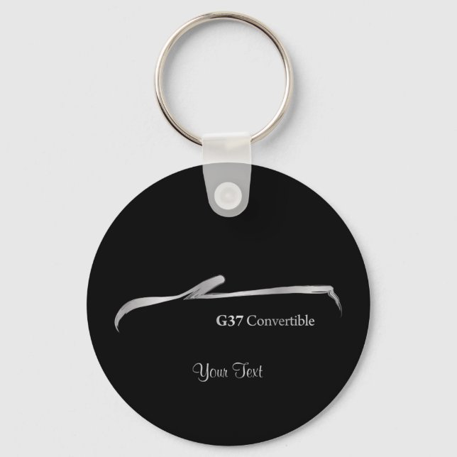 G37 Convrtible Silver Brushstroke Keychain (Front)