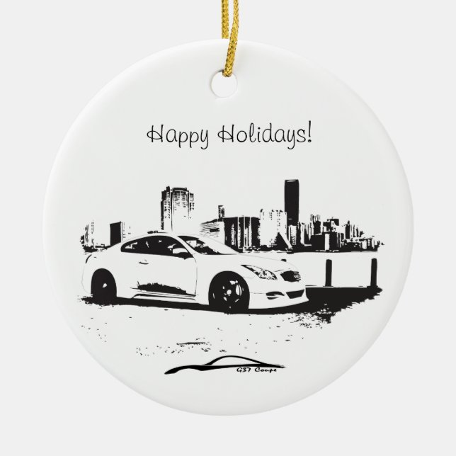 G37 Coupe Side Shot Ceramic Ornament (Front)