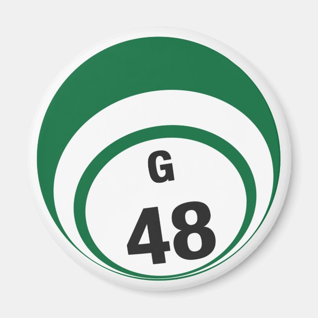 G48 bingo ball fridge magnet (Front)