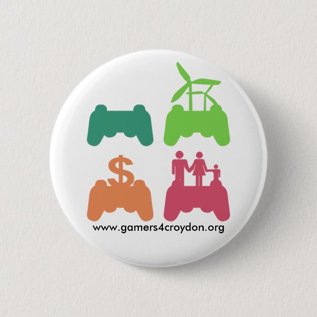 G4C Stacked Icon Badge 2 Inch Round Button (Front)