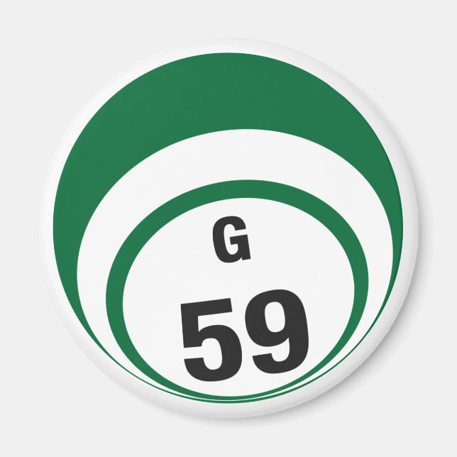 G59 bingo ball fridge magnet (Front)