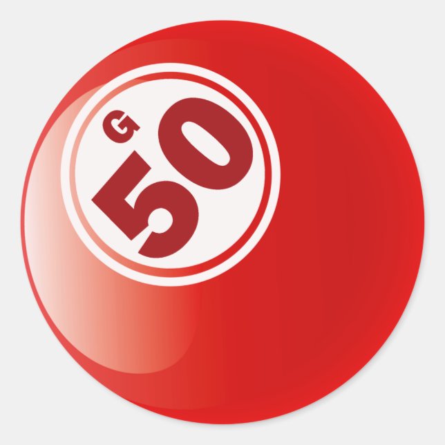 G 50 BINGO BALL CLASSIC ROUND STICKER (Front)