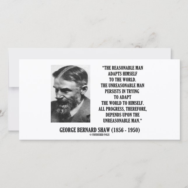 G. B. Shaw Progress Depends Upon Unreasonable Man (Front)