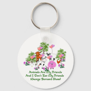 G. B. Shaw Vegetarian Quote Keychain