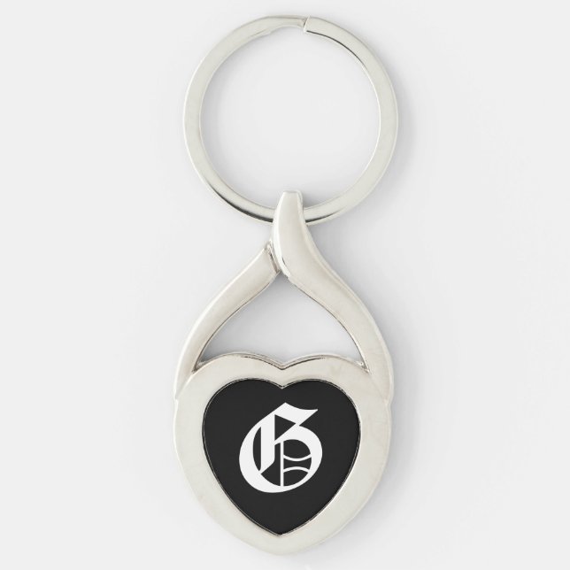 "G" Black Heart Keychain (Front)