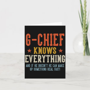 G-chief knows everything father's day retro card