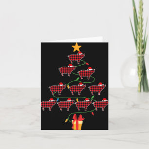 G Christmas Tree Xmas Goats Tree Santa Hat  Card