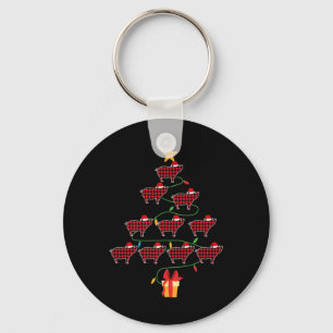G Christmas Tree Xmas Goats Tree Santa Hat  Keychain