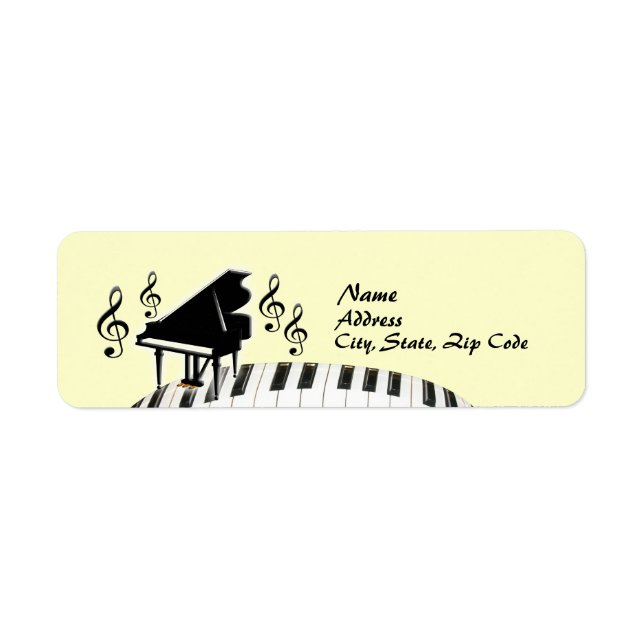 G-Clef Keyboard Grand Piano Label (Front)