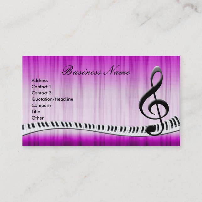 G-Clef & Music Notes Business Cards (Front)